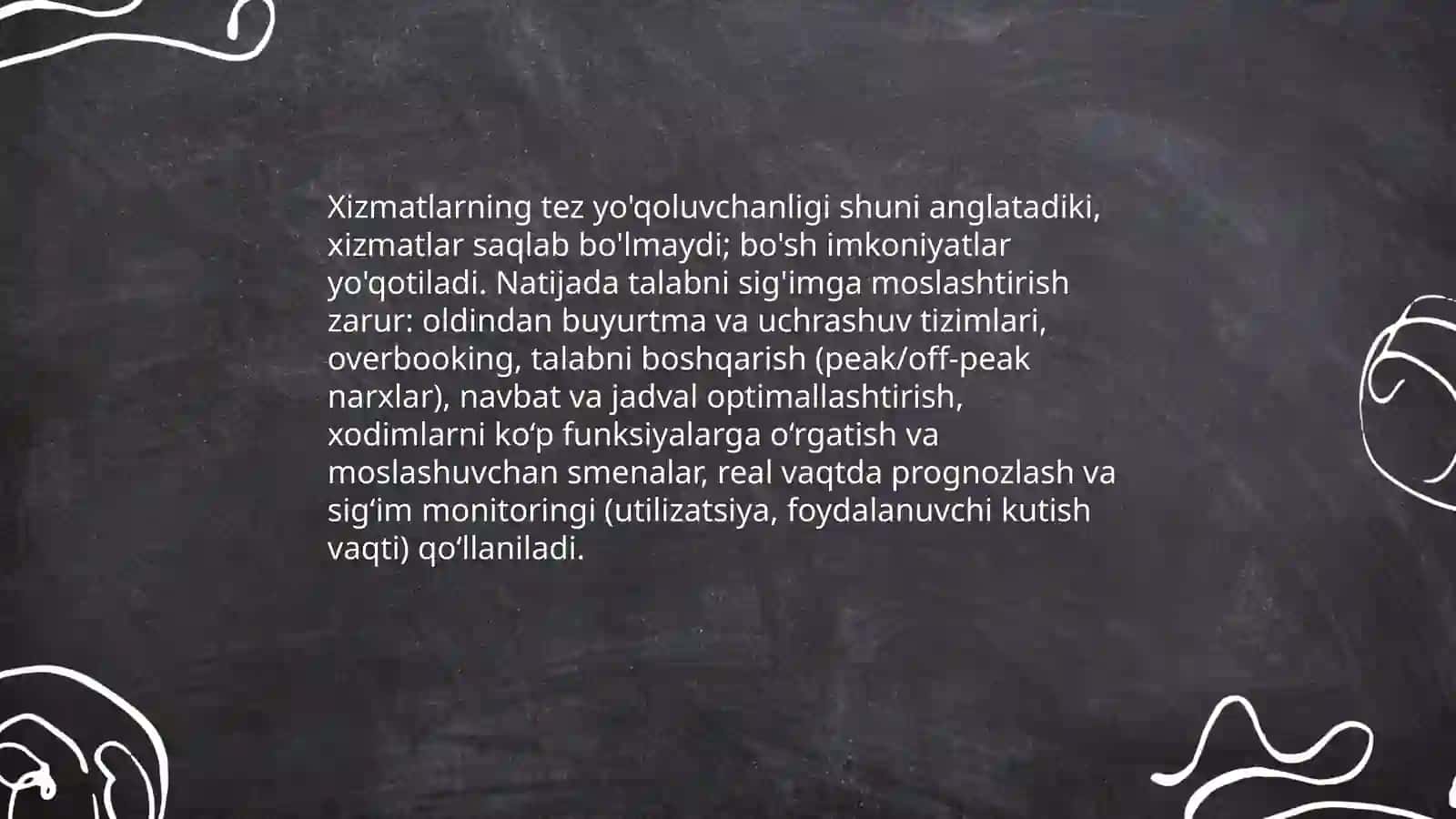 Xizmat operatsiyalarini boshqarish xususiyatlari 4
