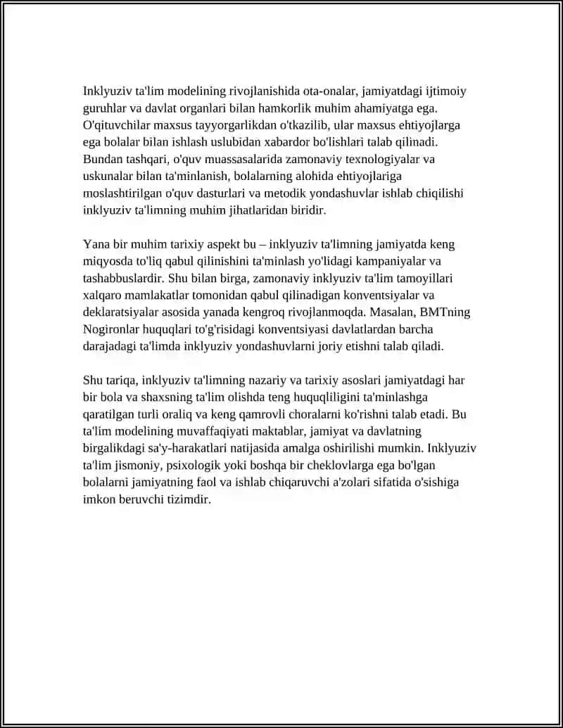 Mavzu: INKLYUZIV TAʼLIM 4