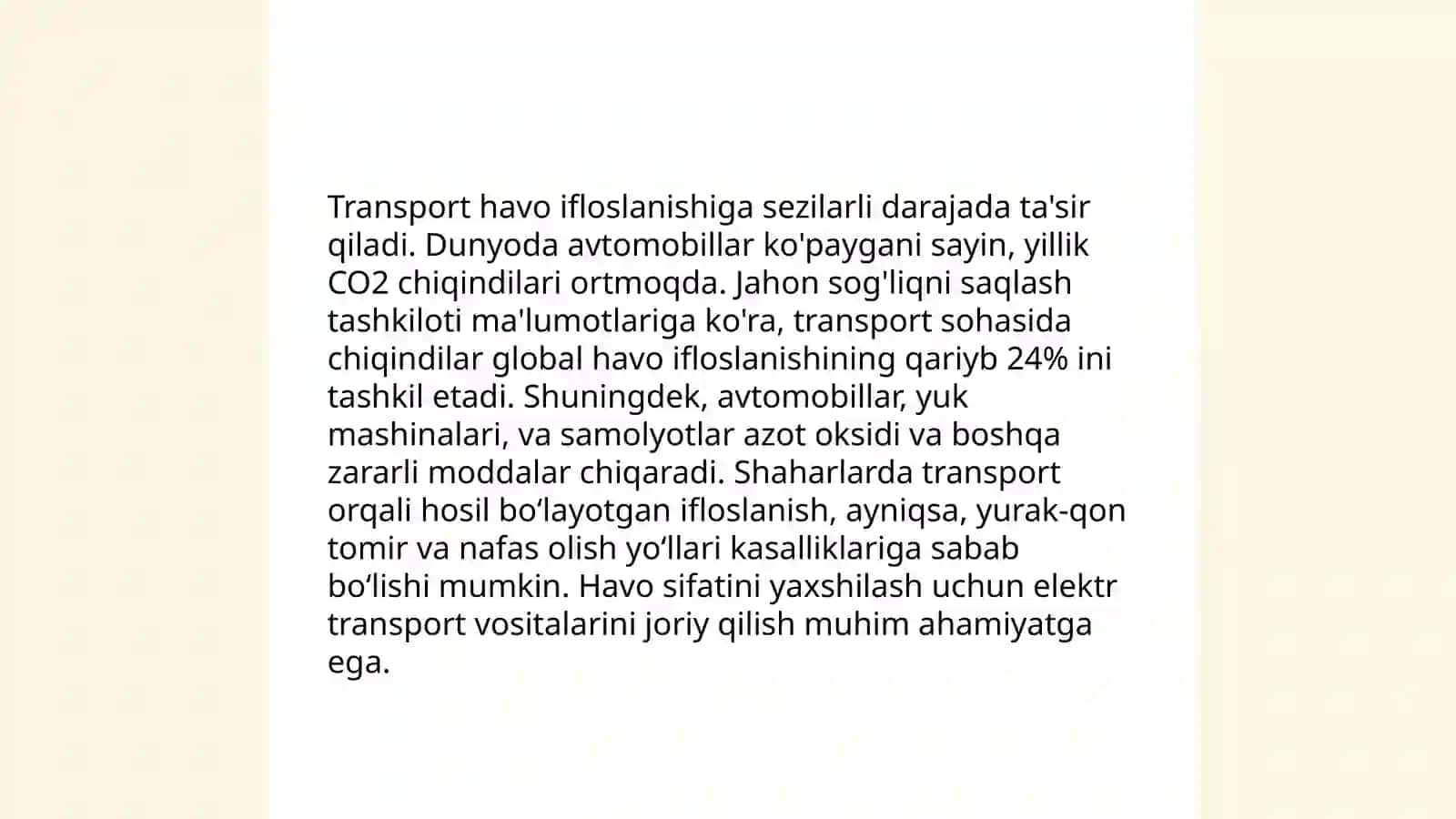 Transport va energiya samaradorligi 4