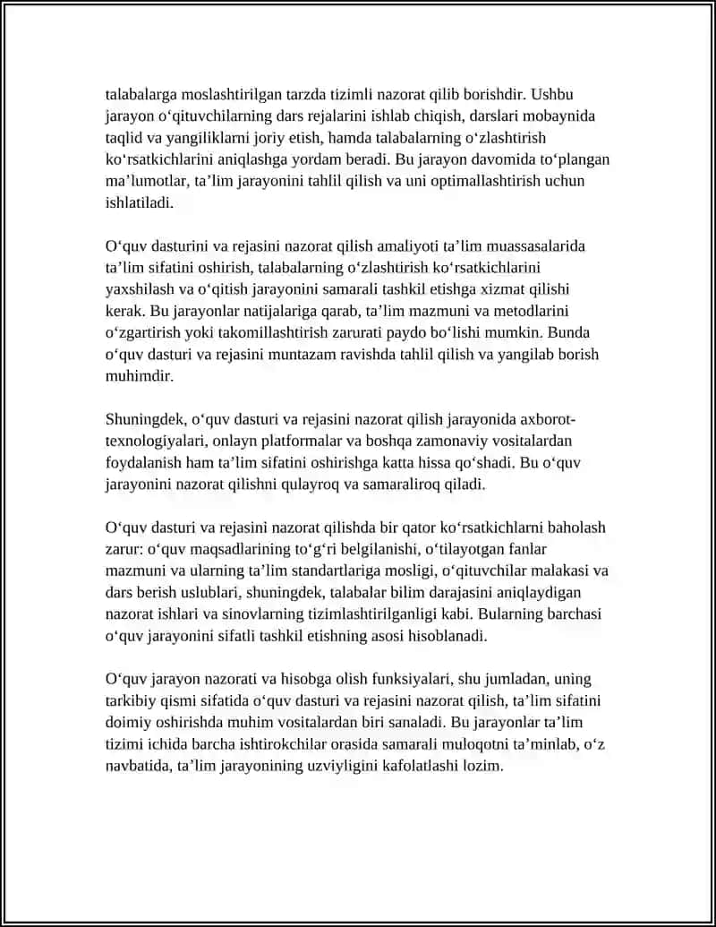 OʻQUV JARAYON NAZORATI VA HISOBGA OLISH FUNKSIYALARI 4