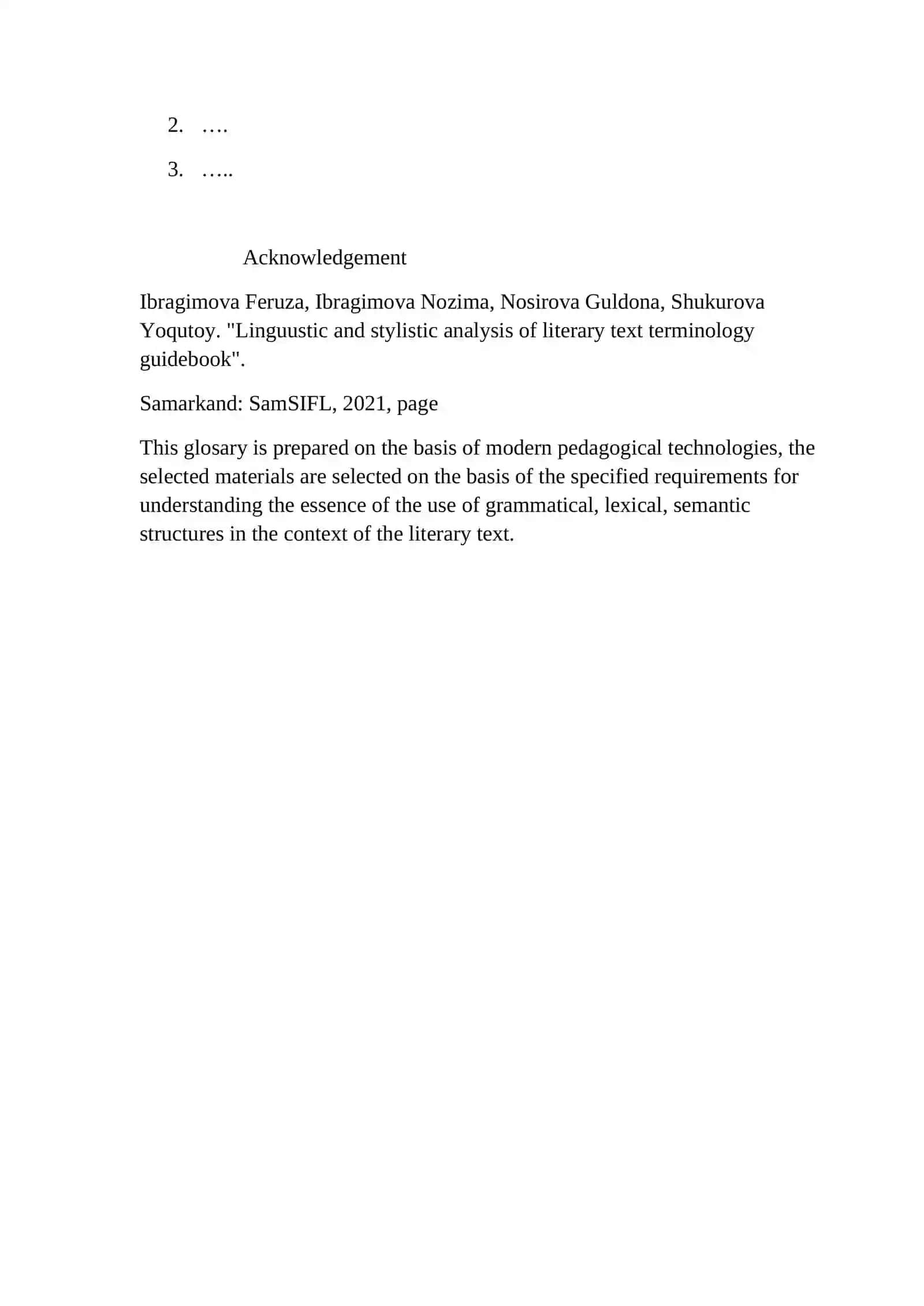 LINGUISTIC AND STYLISTIC ANALYSIS OF LITERARY TEXT TERMINOLOGY GUIDEBOOK 4