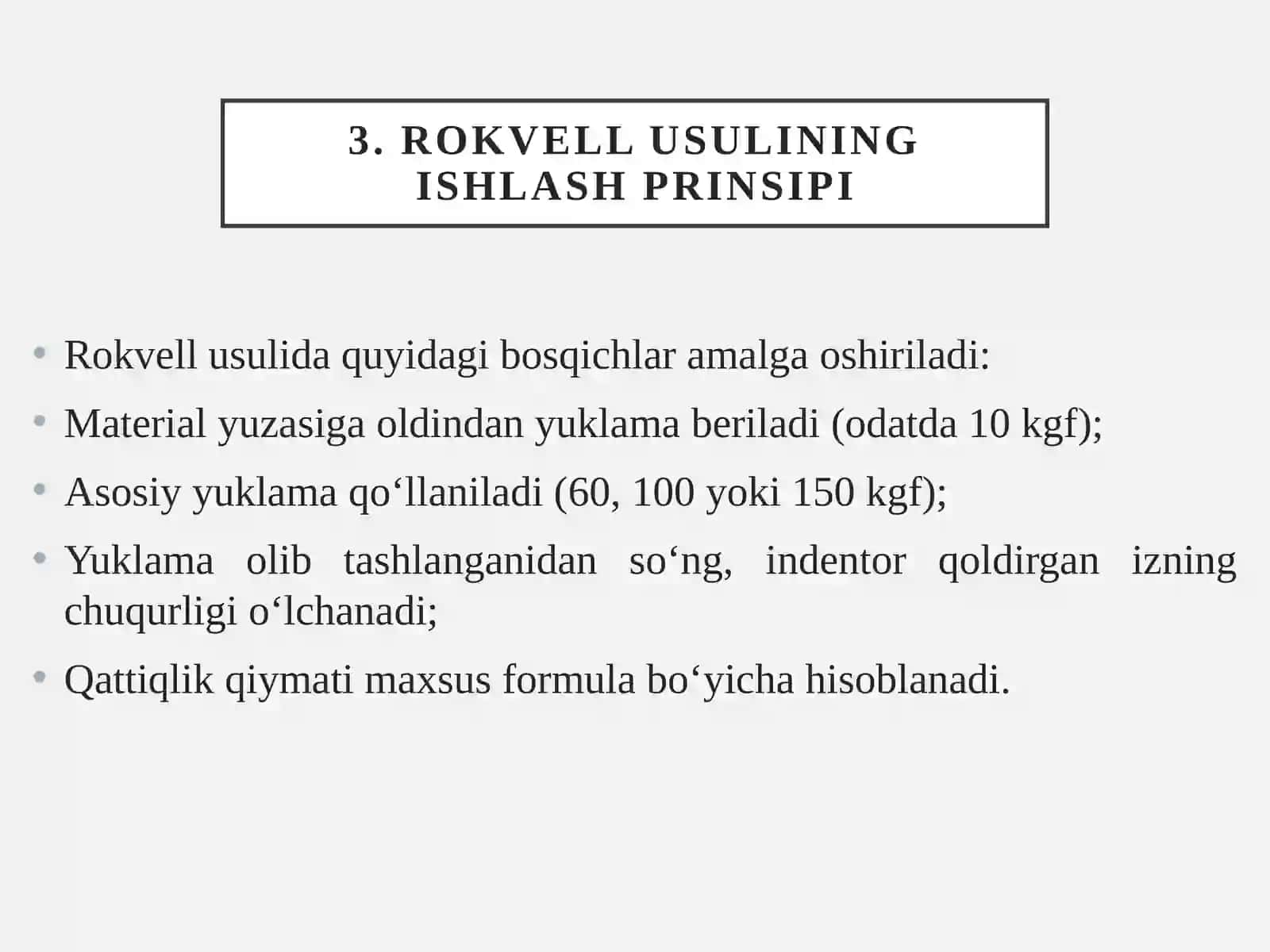 Metallarning qattiqligini rokvell usulida aniqlash 4