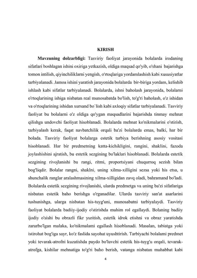 Tasviriy faoliyatga oʻrgatish metodikasi 4