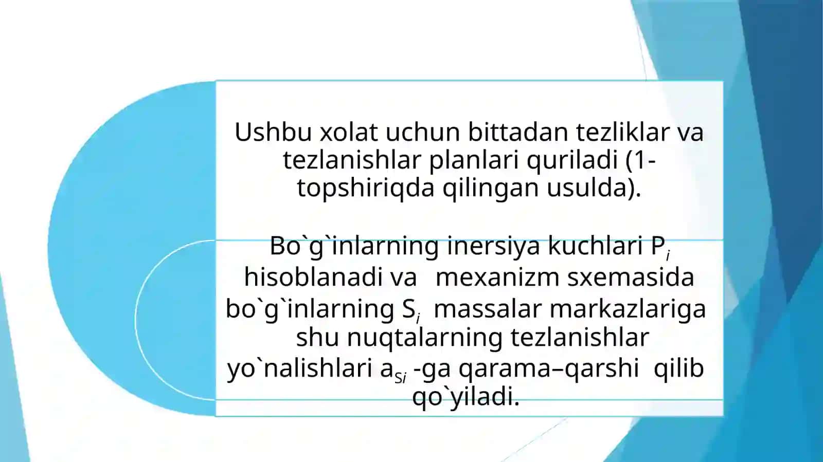 Mеxanizmlarning turlivaziyatdagiplanlarini qurish 4
