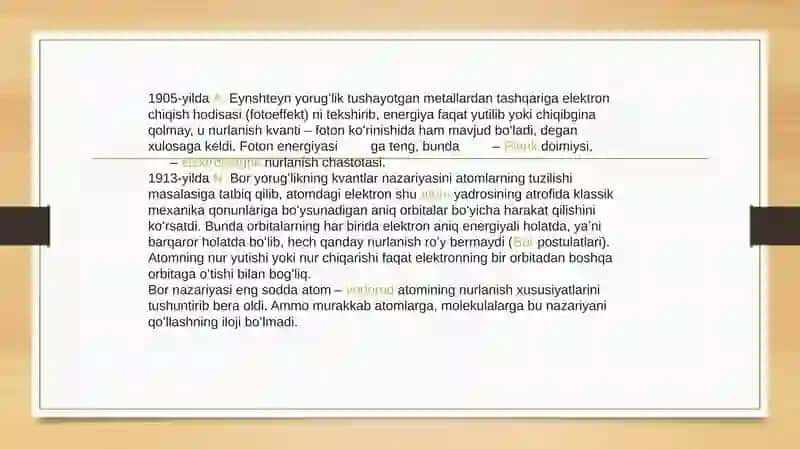 Nurlanishning elementar kvant nazariyasi 4