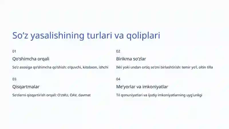 Soʻz yasalishi va leksikologiya 4