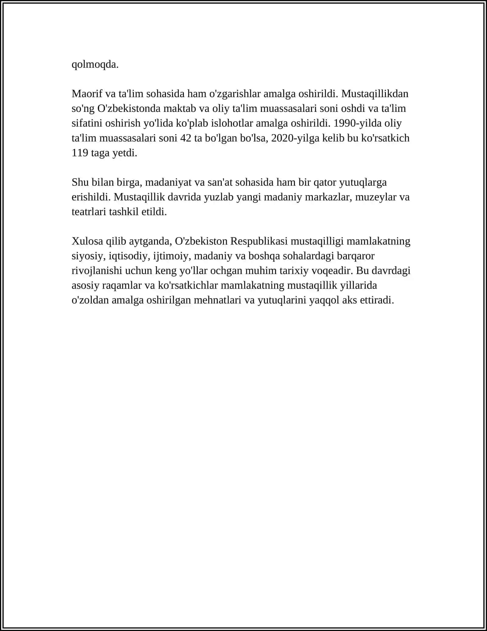 MUSTAQIL ISH 4
