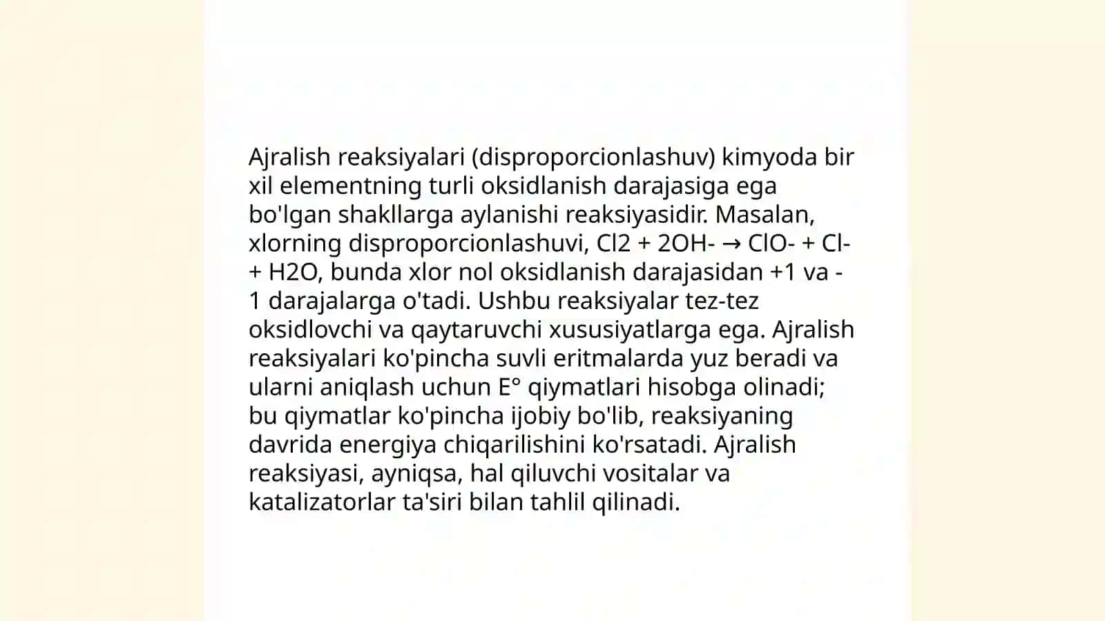 Kimyoviy reaksiyalarning tasnifi 4