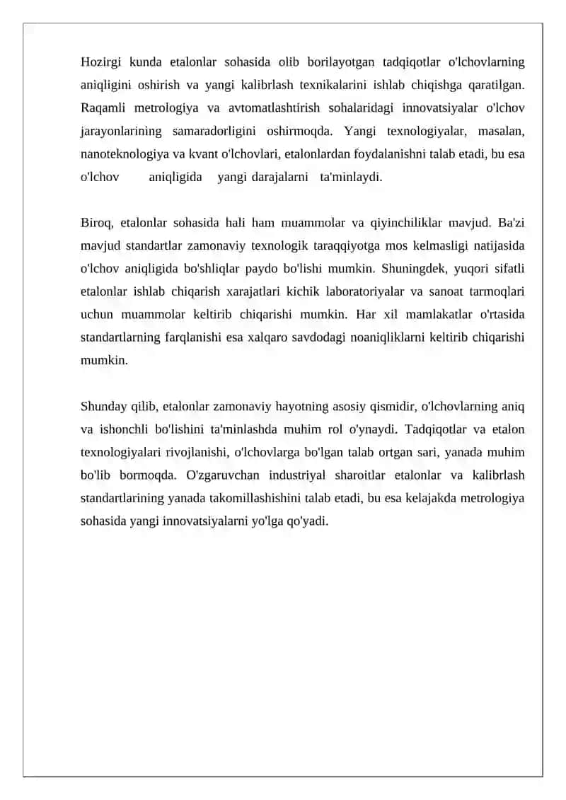 Etalon Nima va uning vazifalari 4
