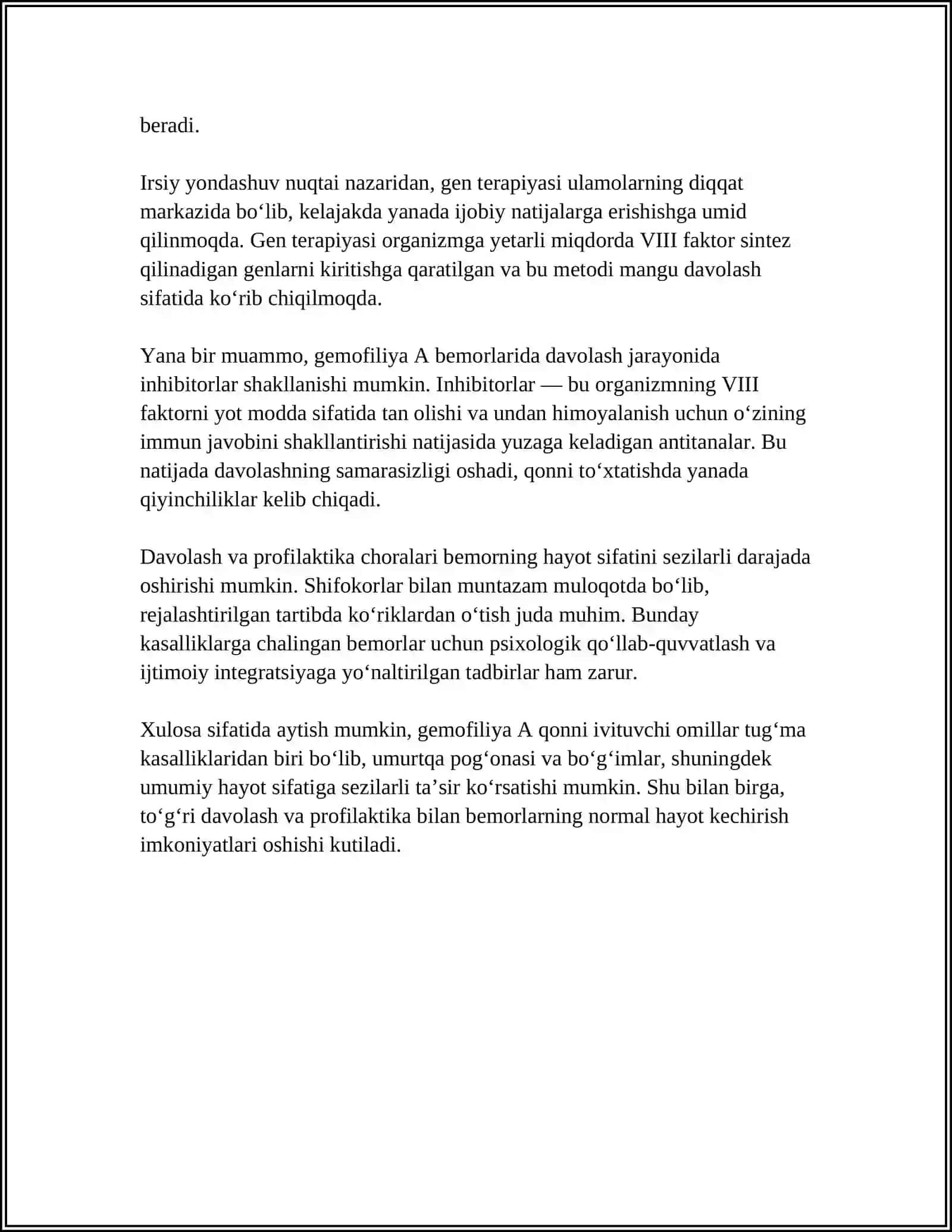Qon ivish omillar tugma kasalliklari 4