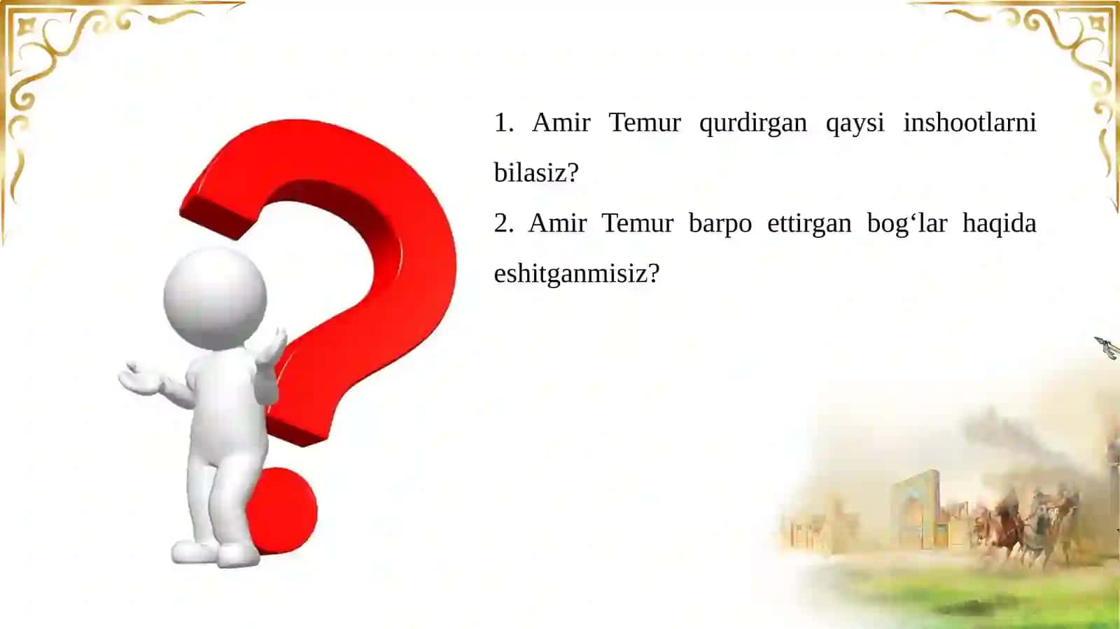 AMIR TEMUR DAVLATIDA OBODONLASHTIRISH VA BUNYODKORLIK 4