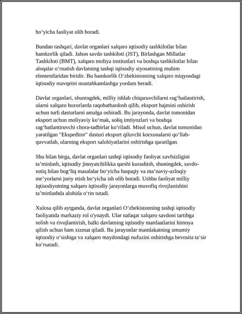 TASHQI IQTISODIY FAOLIYAT 4