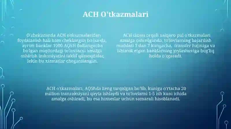 Bank o'tkazmalari turlari 4