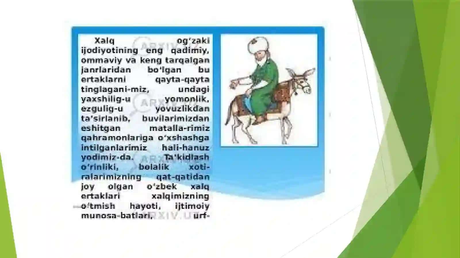 XALQ OG’ZAKI IJODINING JANRLARI.JANRLARARO MUNOSABATLAR 4
