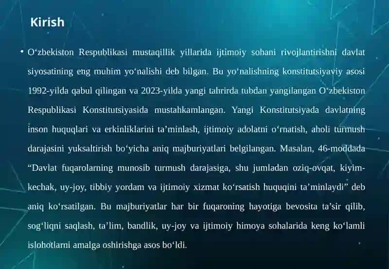O‘ZBEKISTONNING IJTIMOIY SOHADAGI YUTUQLARI 4