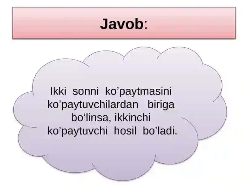Noma’lum ko’paytuvchini topish 4