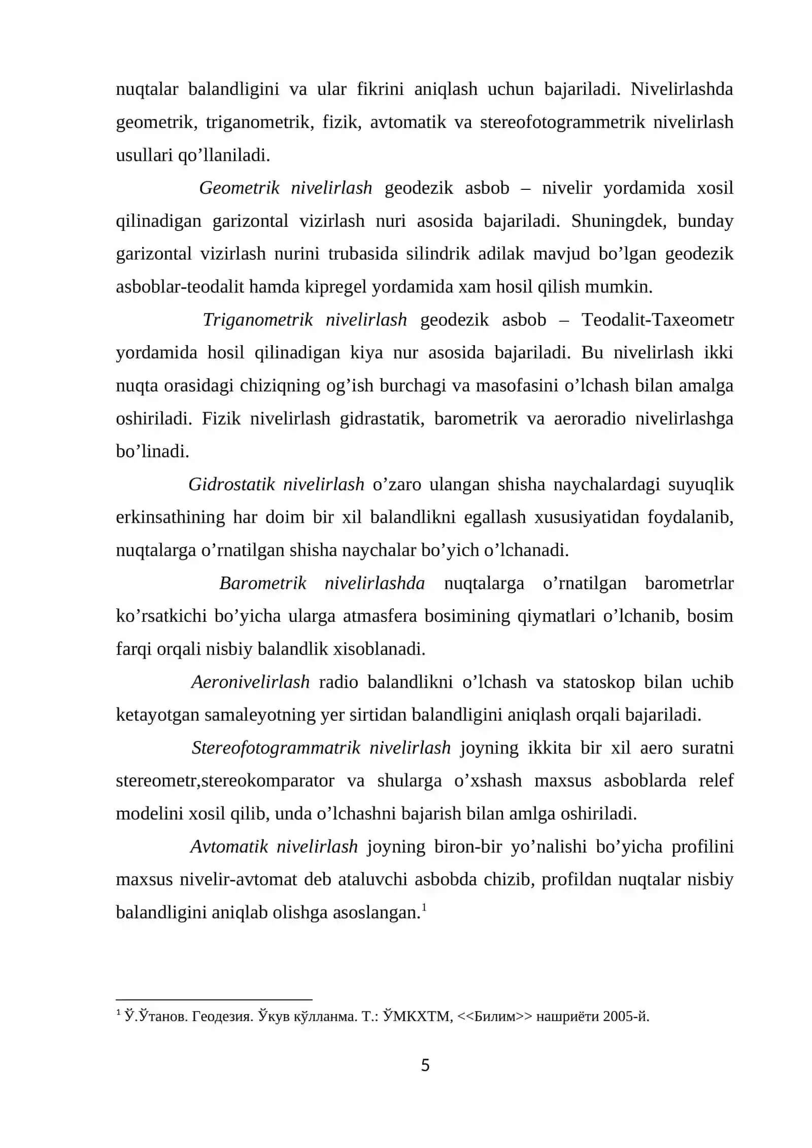 SILINDRIK ADILAKLI VA KOMPENSATORLI HAMDA RAQAMLI NIVELIRLAR 4