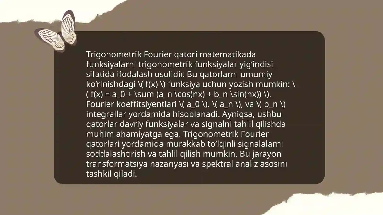Furye qatori va uning tadbiqlari 4