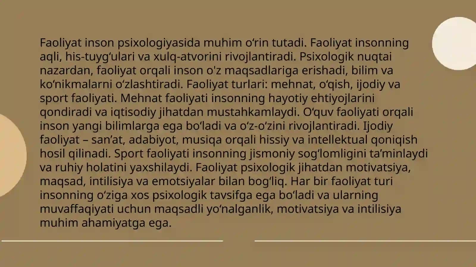 Psixologik Faoliyat va uning turlari 4