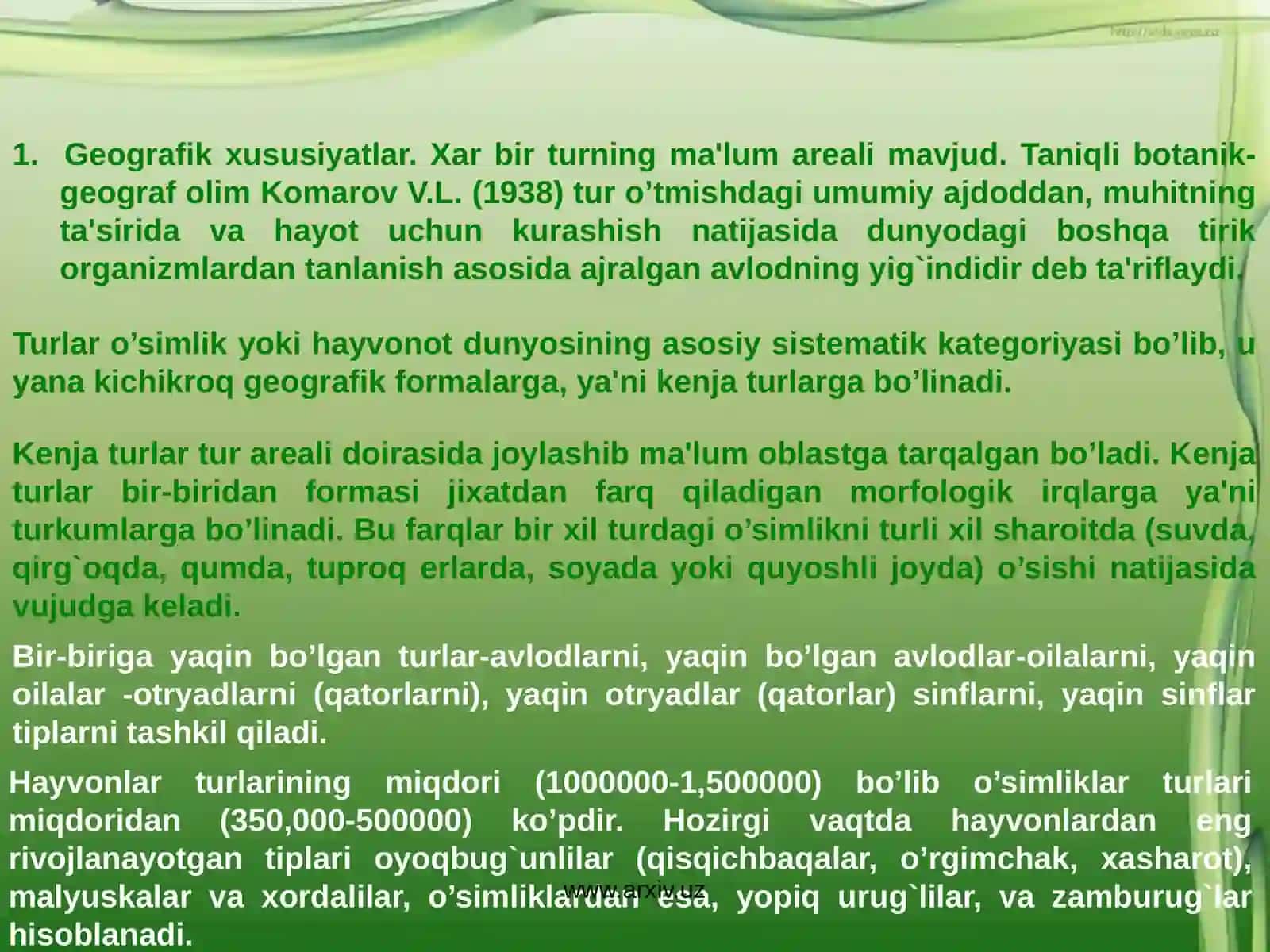 Biosferada tirik organizmlarni xilma-xilligi 4