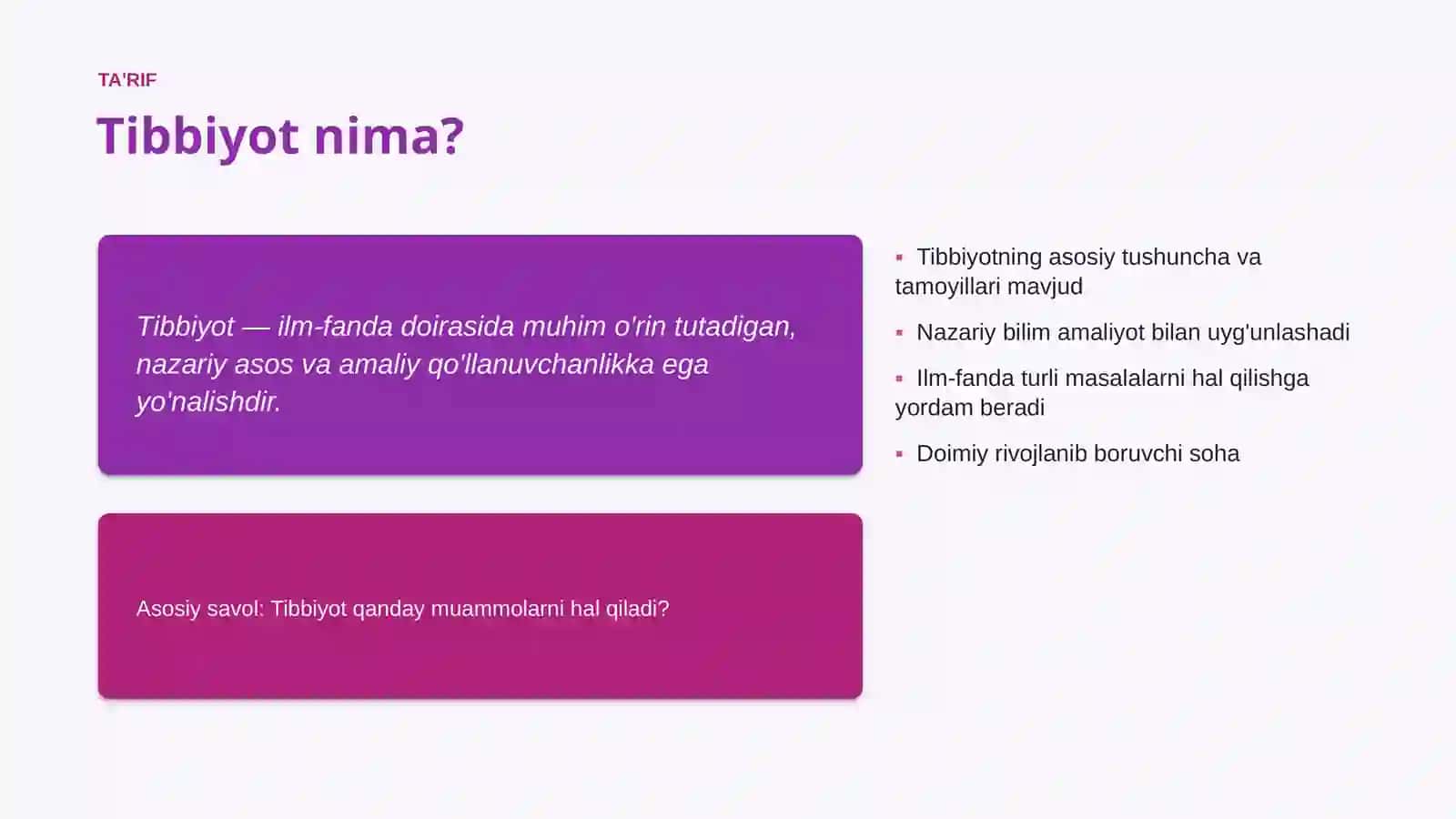 Tibbiyot Metodlari va Usullari 4