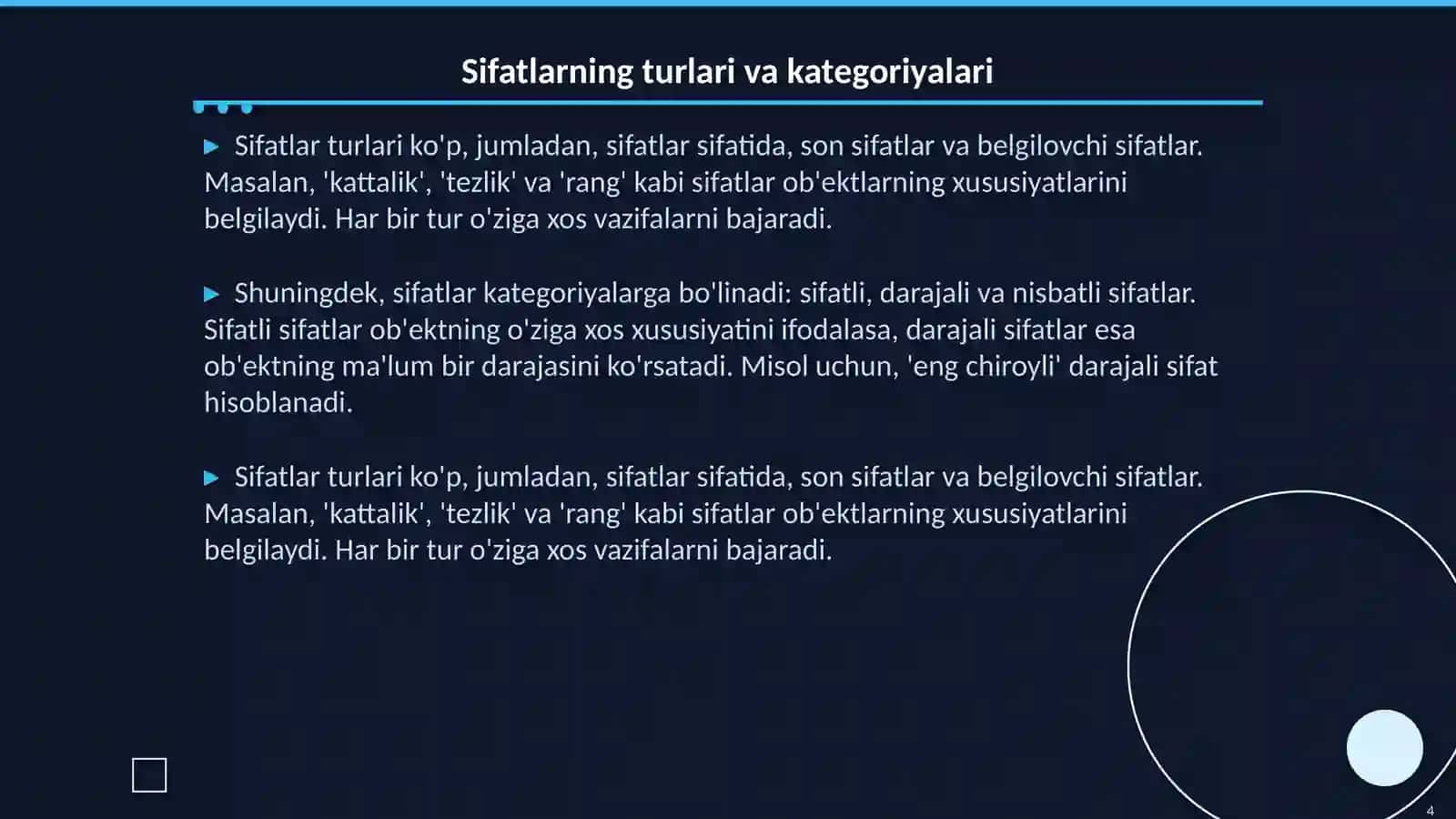 Sifatlar 4