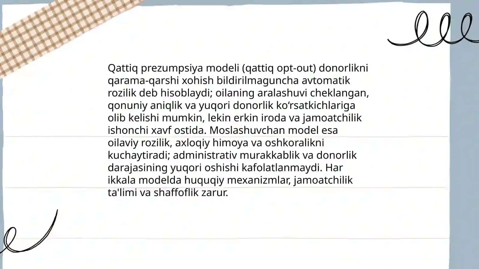 Murda donorligida rozilik prezumpsiyasi modeli 4