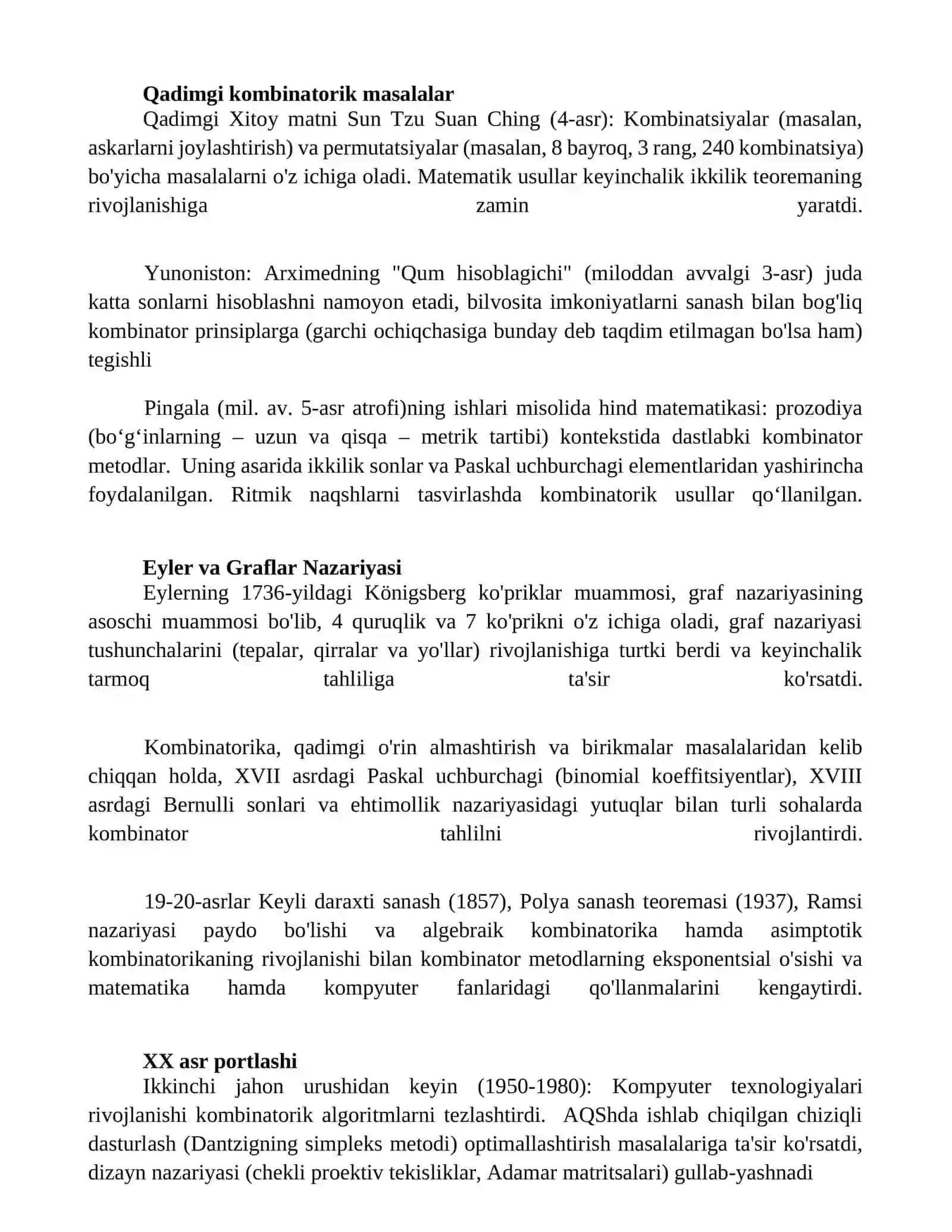 Kombinatorika fani rivojlanish tarixi 4