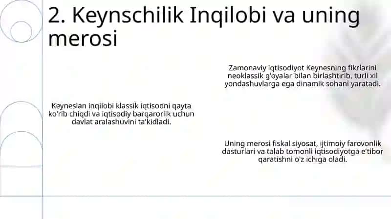 Xozirgi zamon iqtisodiyot nazariyasi rivojlanishining asosiy yoʻnalishlari 4