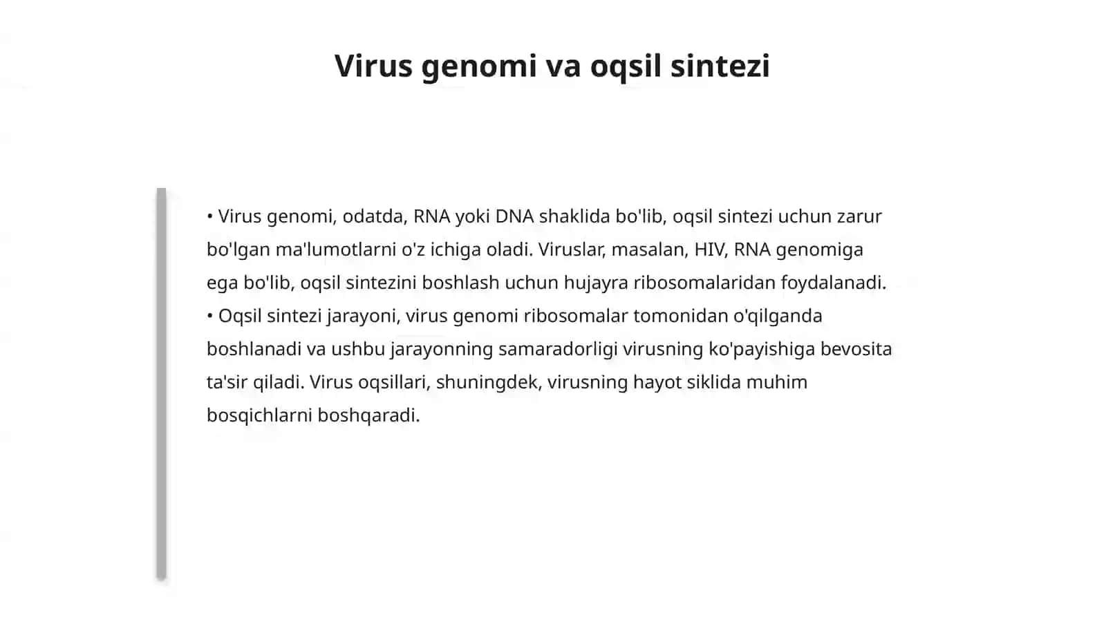 Virus oqsillarini sintezi 4