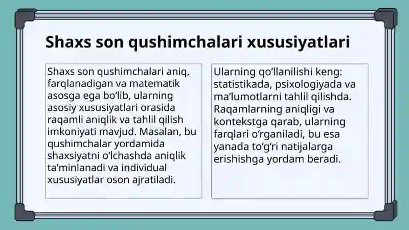 Shaxs son qushimchalari 4