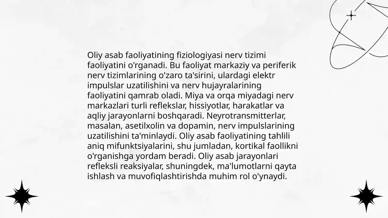 Oliy asab faoliyati.I.P.Pavlovning ta'limoti 4