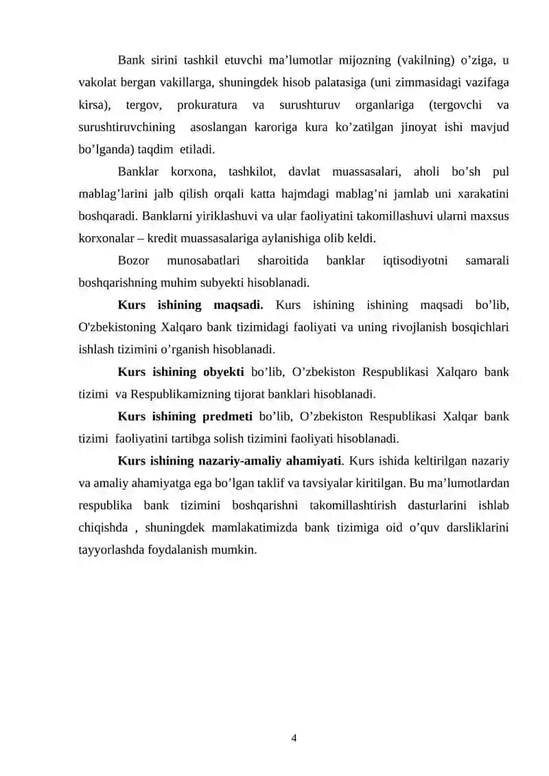 O'zbekistoning Xalqaro Bank Tizimi 4