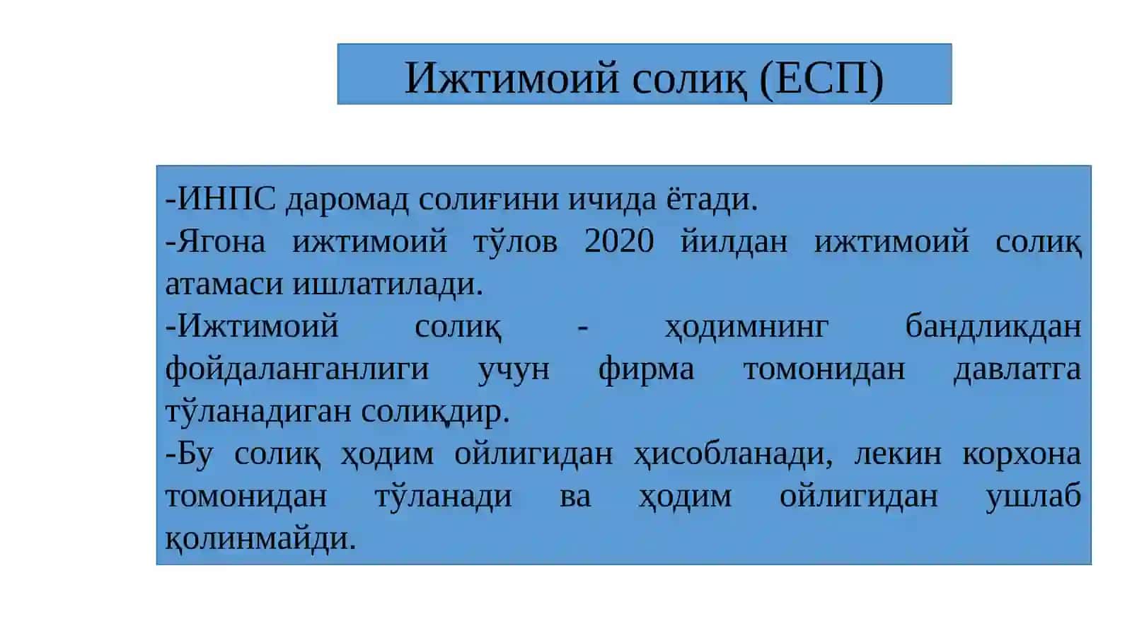 Корхона тўлайдиган солиқлар 4