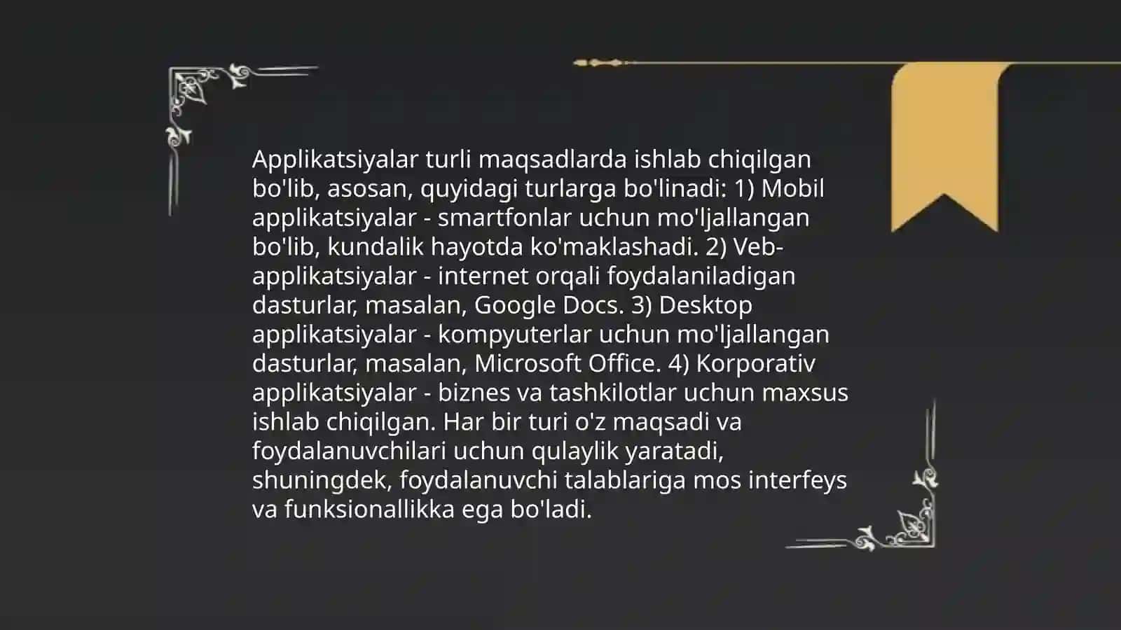 Applikatsiya haqida umumiy tushuncha 4