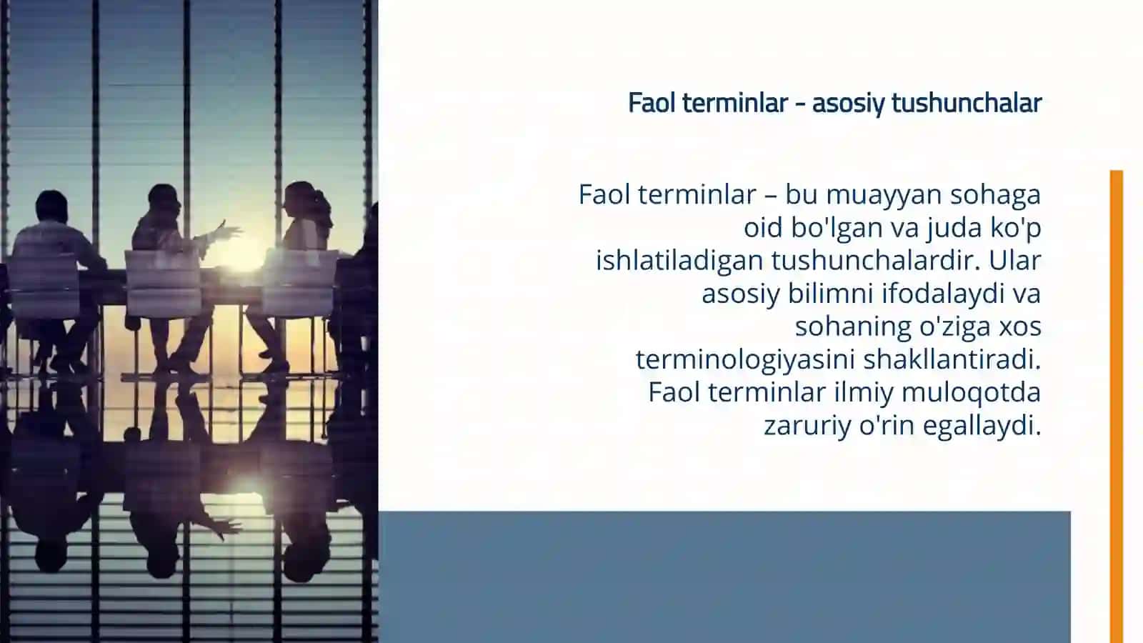 SOHANING FAOL VA NOFAOL TERMIN 4