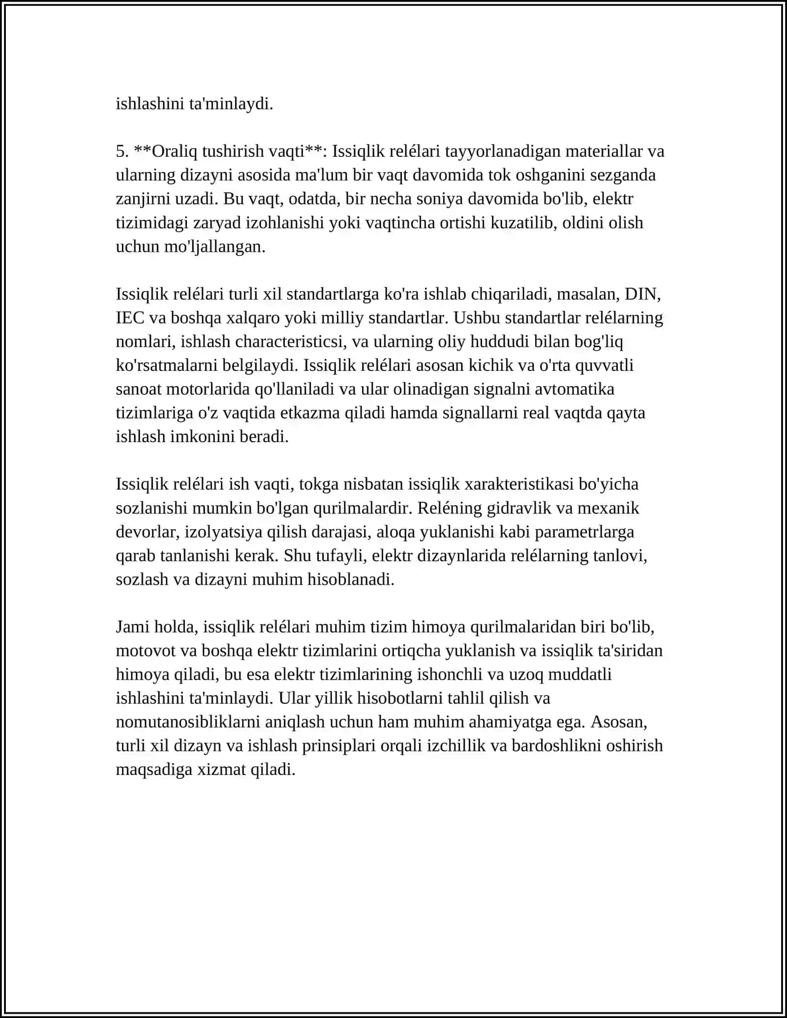 ISSIQLIK RELELARI 4