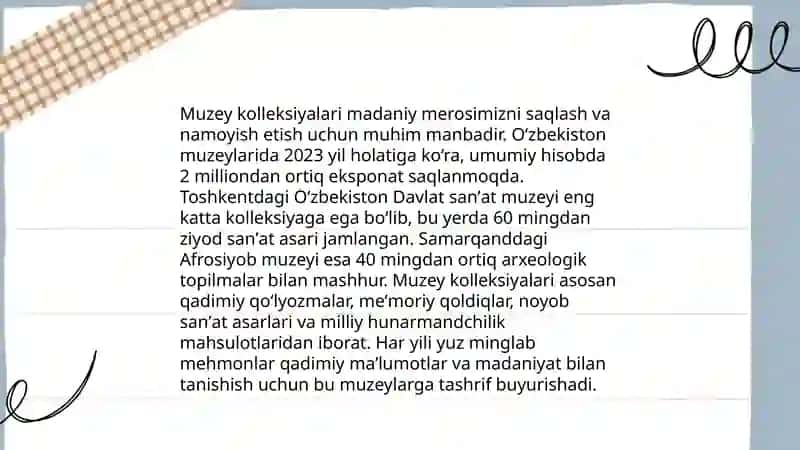 Arxivlar va muzeylar oʻlkani oʻrganishda muhim manba sifatida 4