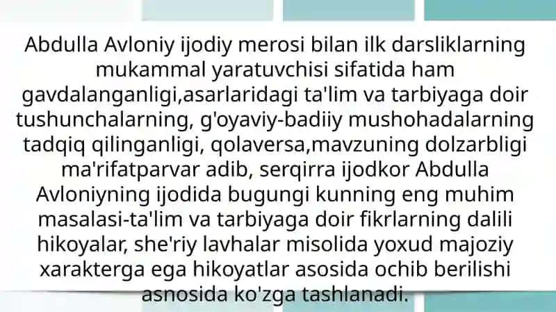 Abdulla Avloniy hayoti va ijodi. 4
