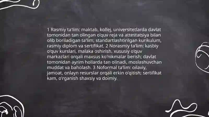 Talim tashkil etish turlari va shakllari 4
