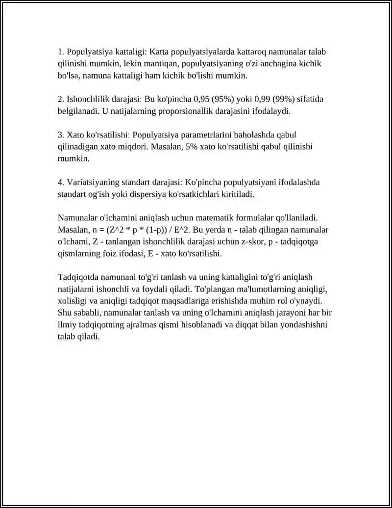 MATEMATIK STATISTIKA, SUHBAT, INTERVYU OLISH VA SO ROVNOMADAN FOYDALANISH USULLARI ILMIY-TADGIGOT USLUBLARI 4