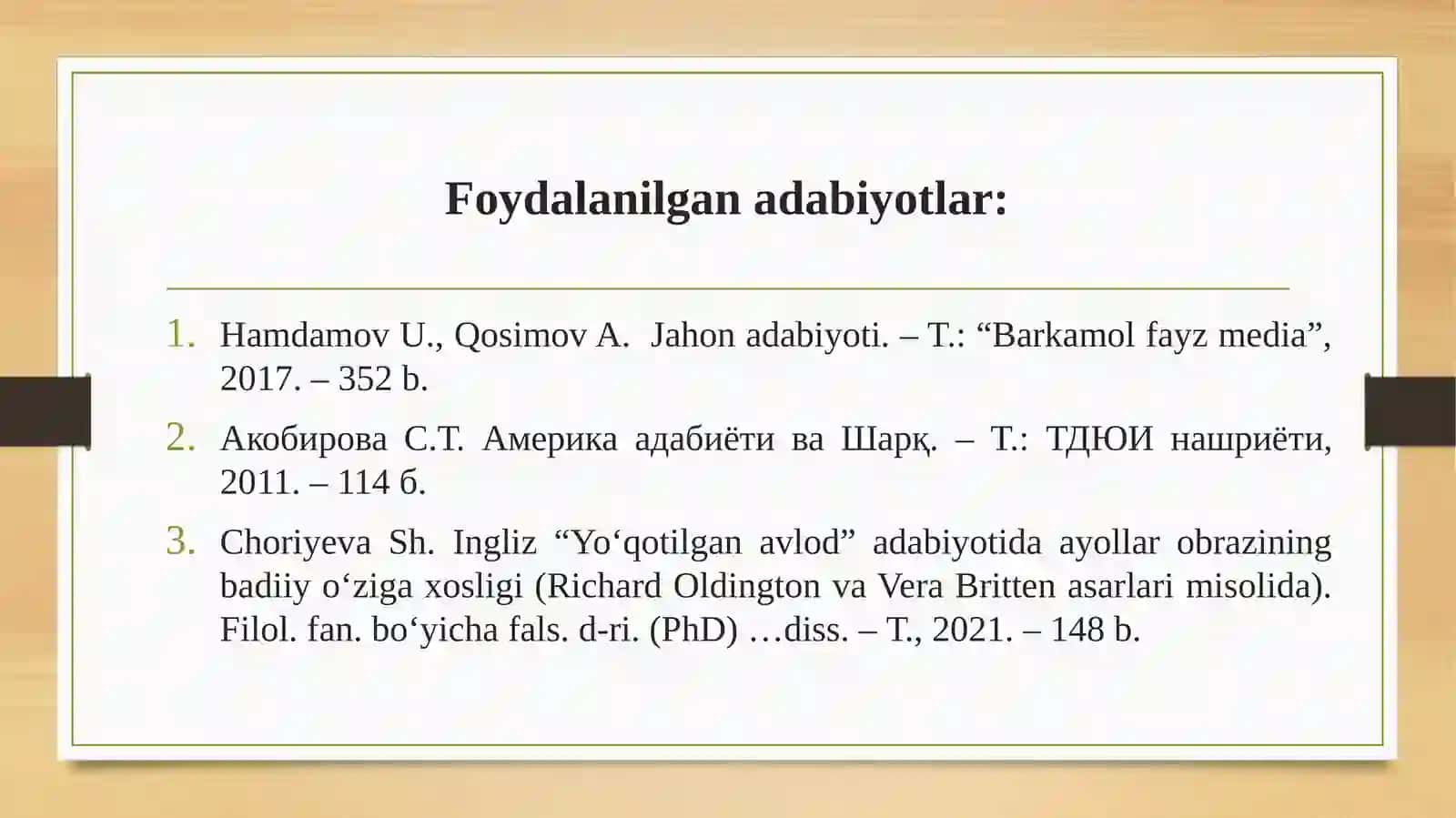 INGLIZ YO‘QOTILGAN AVLOD ADABIYOTI 4