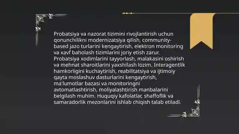 Jinoyat-ijroiya qonunchiligini takomillashtirishning asosiy yonalishlari 4