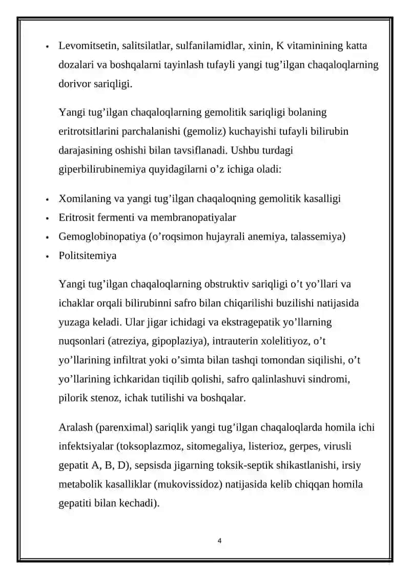 Yangi tug'ilgan chaqaloq sariqliklari 4