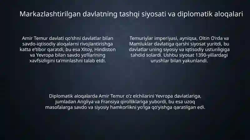 Amir Temurmarkazlashgandavlatchegaralarinimustahkamlashi 4