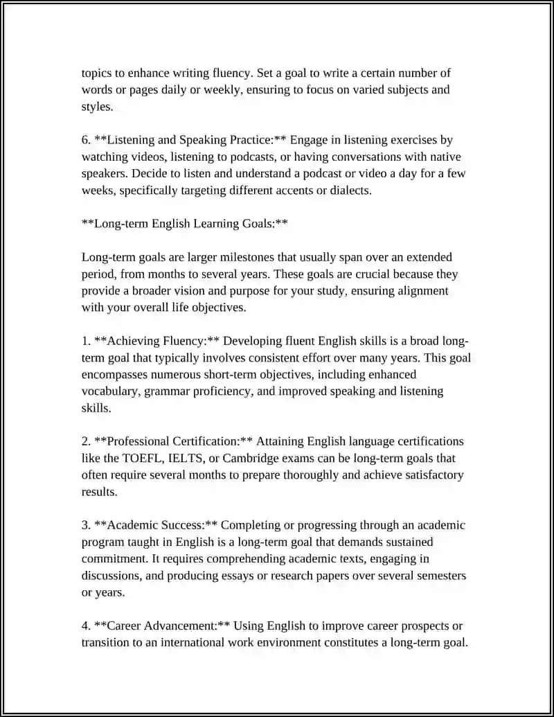 SETTING YOUR GOALS IN LEARNING ENGLISH 4