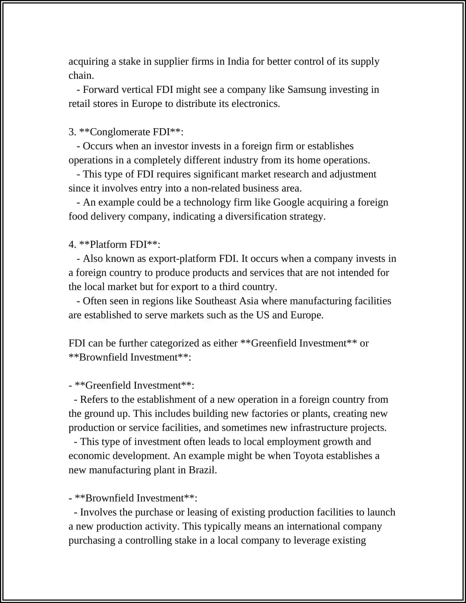 MUSTAQIL ISH Theme: FOREIGN DIRECT INVESTMENT 4