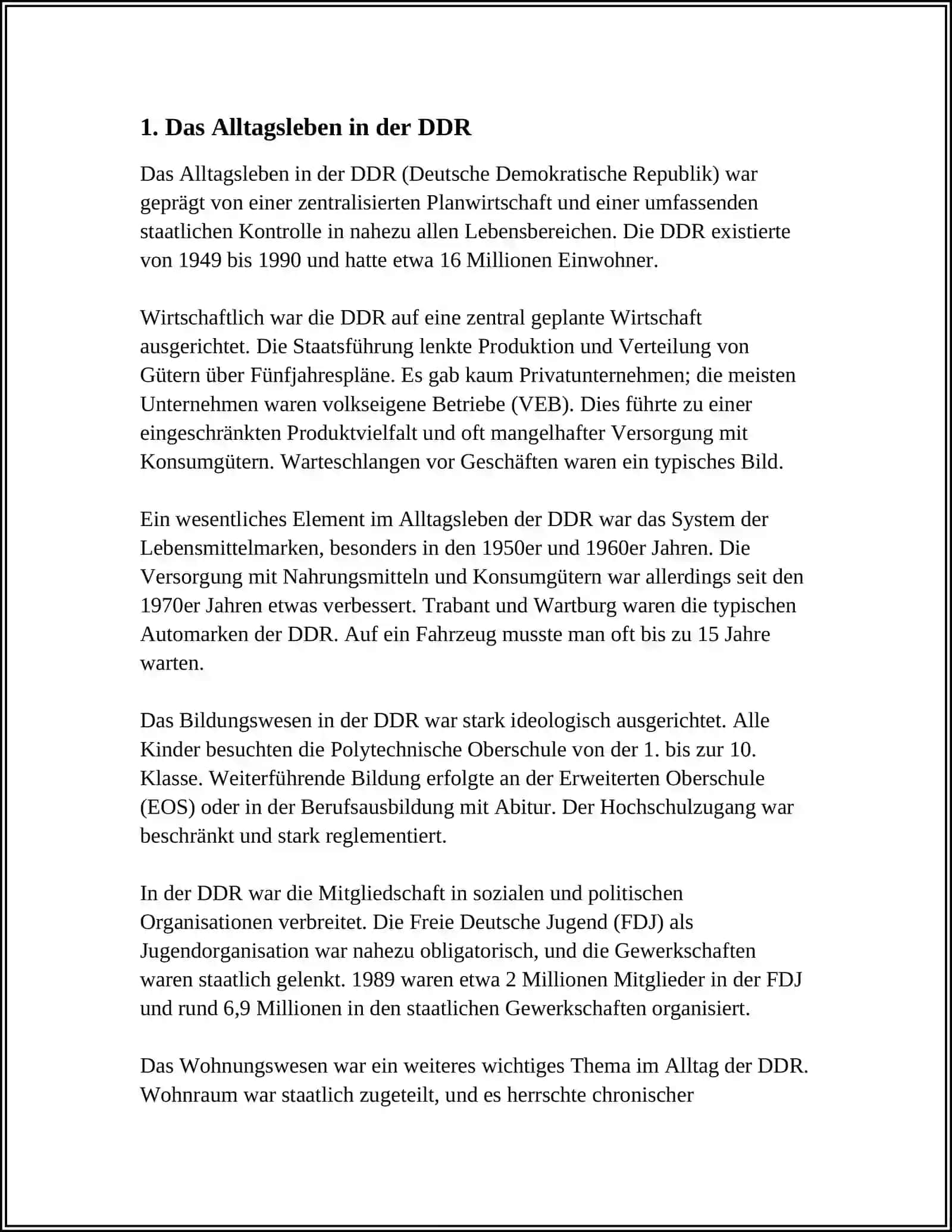 DIE BELEUCHTUNG DER VERSCHIEDENEN ASPEKTE DES LEBENS IN DER DDR BIS ZUM FALL DER MAUER IN DER DEUTSCHEN LITERATUR 4