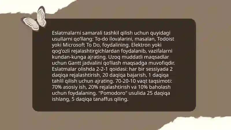 Eslatmalar yozish va ular bilan ishlash 4