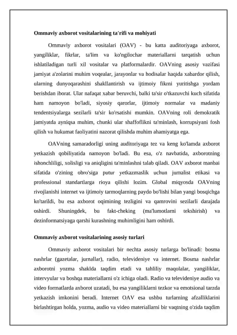 Ommaviy axborot vositalari 4